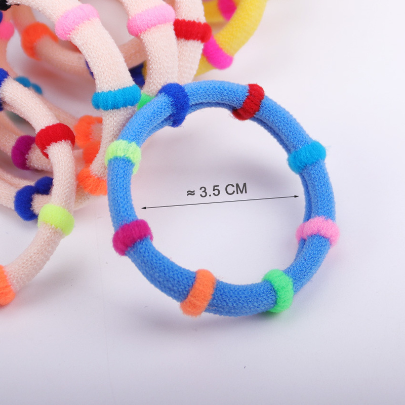 Set 100 Dây Buộc Tóc Cho Bé Gái Tóc Đuôi Ngựa Co Giãn Nhiều Màu Sắc