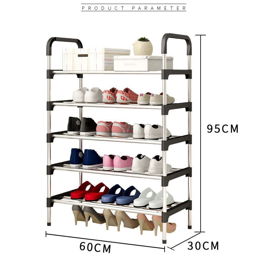 Kệ để giày dép inox 5 tầng - kệ giày dễ lắp ghép siêu bền siêu nhẹ dễ vận chuyển