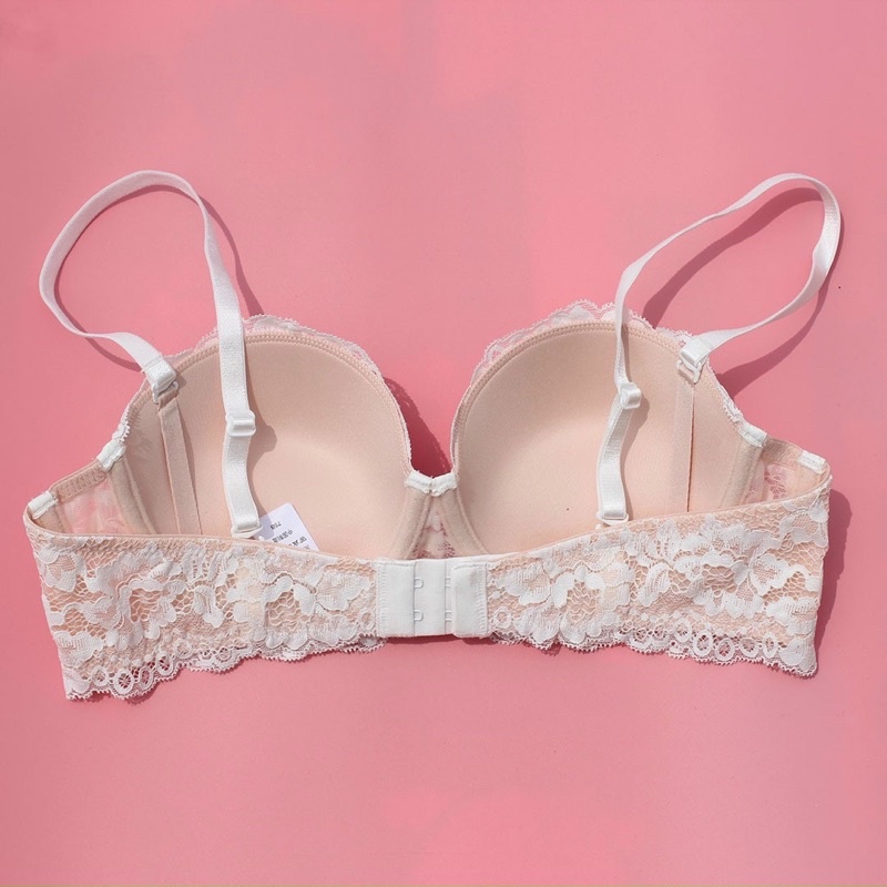 Áo lót cotton phối ren có gọng đệm vừa cúp ngang nâng đẩy tạo khe cực sexy - THAOCHERRY AL12