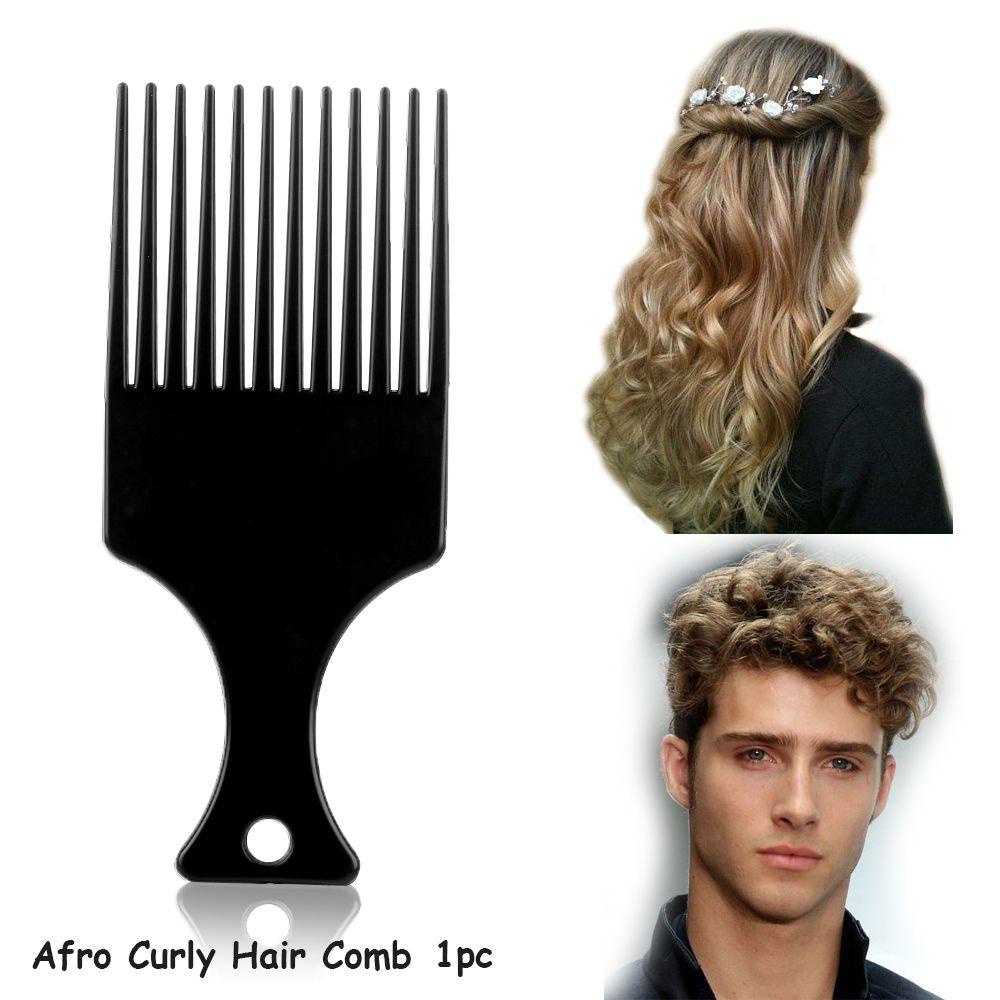 LANFY Lược Chải Tóc Afro Bằng Nhựa Màu Đen