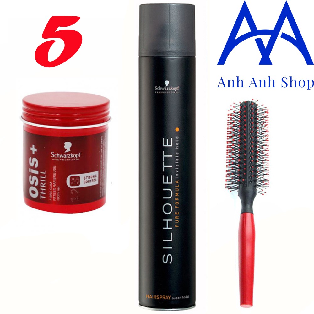 COMBO GỒM GÔM SÁP TẶNG 1 LƯỢC TRÒN TẠO KIỂU ANH ANH SHOP