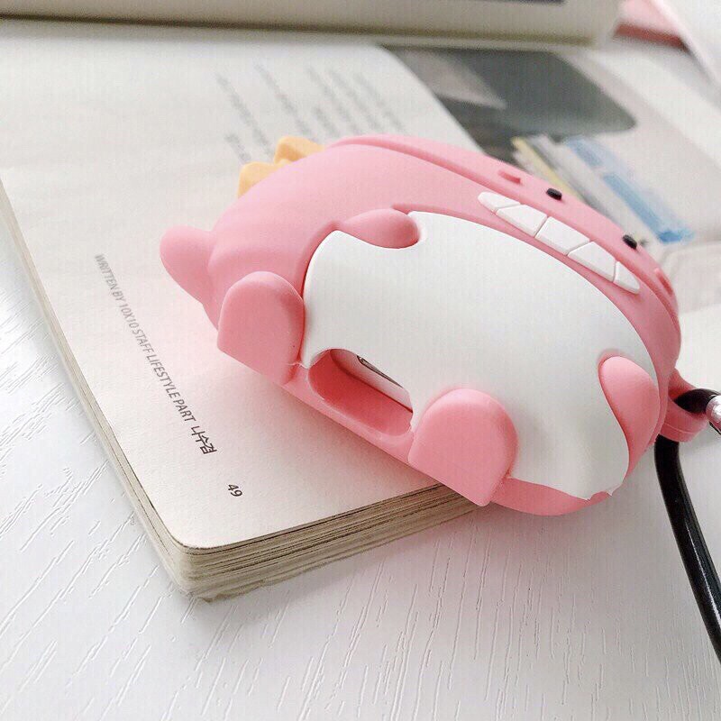 Vỏ Bảo Vệ Tai Nghe Airpods 1/Airpods 2 Hình Khủng Long Cười