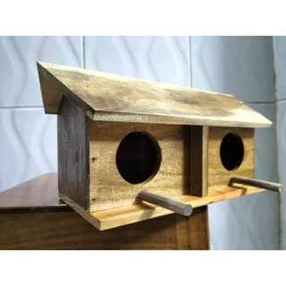 Tổ chim gỗ tổ đẻ các dòng chim nhỏ, tổ chim trang trí aviary kích thước 30cmx13cmx14cm