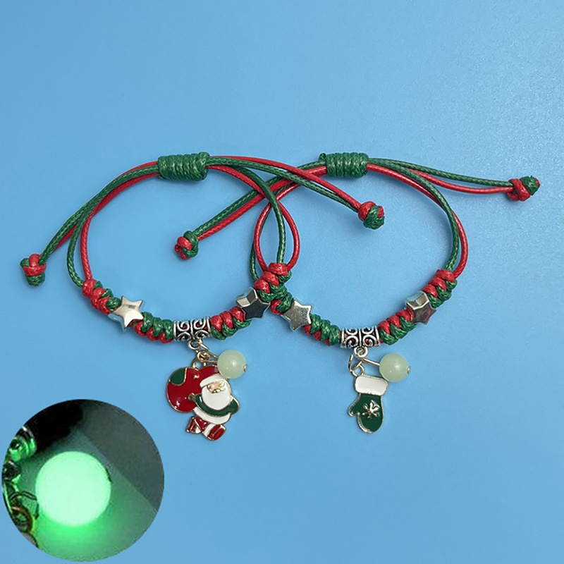 Set 2 Vòng Tay Dạ Quang Mặt Trăng / Ngôi Sao Có Thể Điều Chỉnh Thời Trang Cho Cặp Đôi