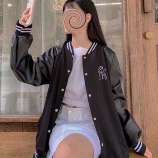 Áo Bomber NewYork Tay Phối Da