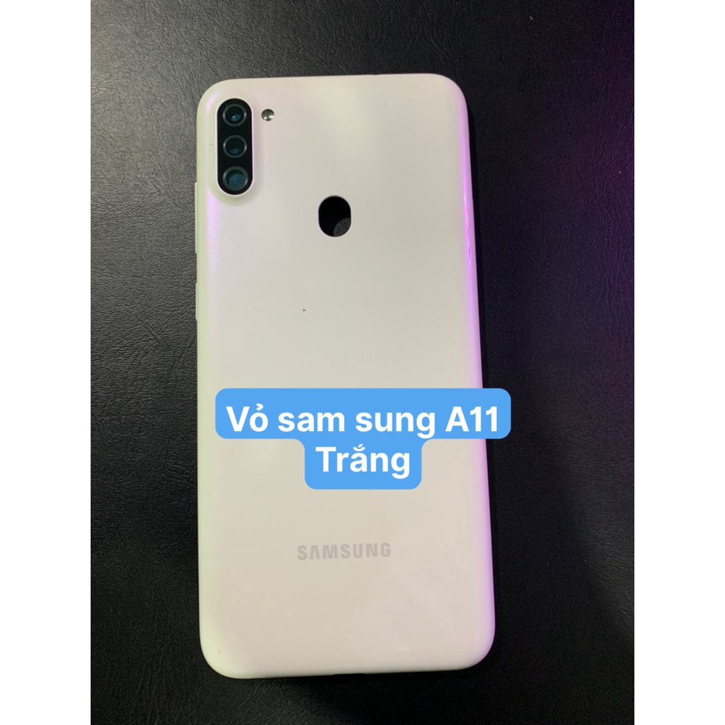 Bộ vỏ zin samsung A11 - (gồm lưng, sườn, xương, phím, kính camera)