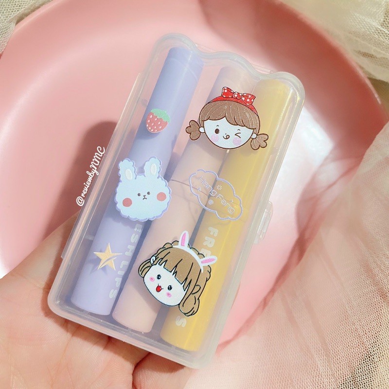 set 3 son hengfang fresh lip siêu kute