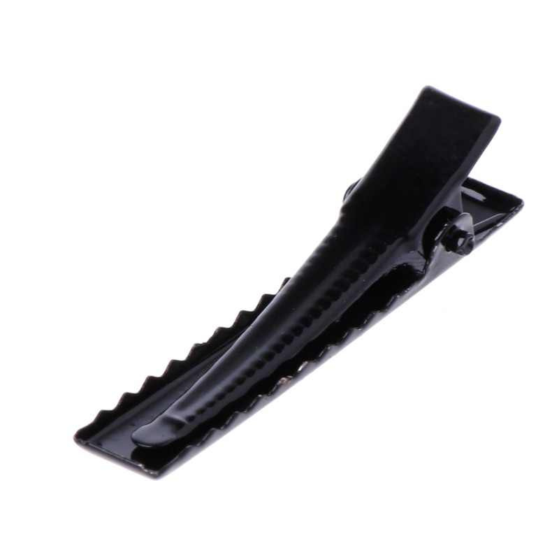 Set 10 kẹp tóc cá sấu kim loại màu đen 4cm