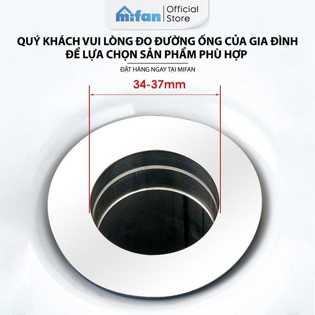 Nút chặn lỗ thoát nước bồn rửa mặt nhà tắm cao cấp Mifan - Ngăn mùi hôi, gián, côn trùng, chắn rác chống tắc đường ống