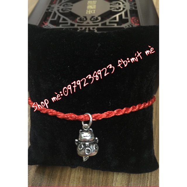 Vòng tay dây đỏ mèo thần tài may mắn