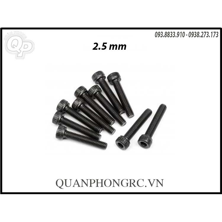 Óc lục giác M2.5 dài 6/8/10/12/15/20/25mm