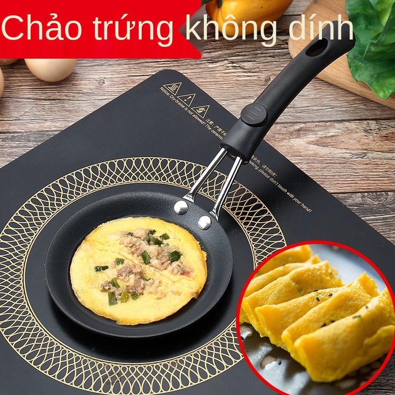 , chảo chống dính đáy phẳng, rán bánh nhỏ, bếp từ gia đình, ga, bao chiên trứng