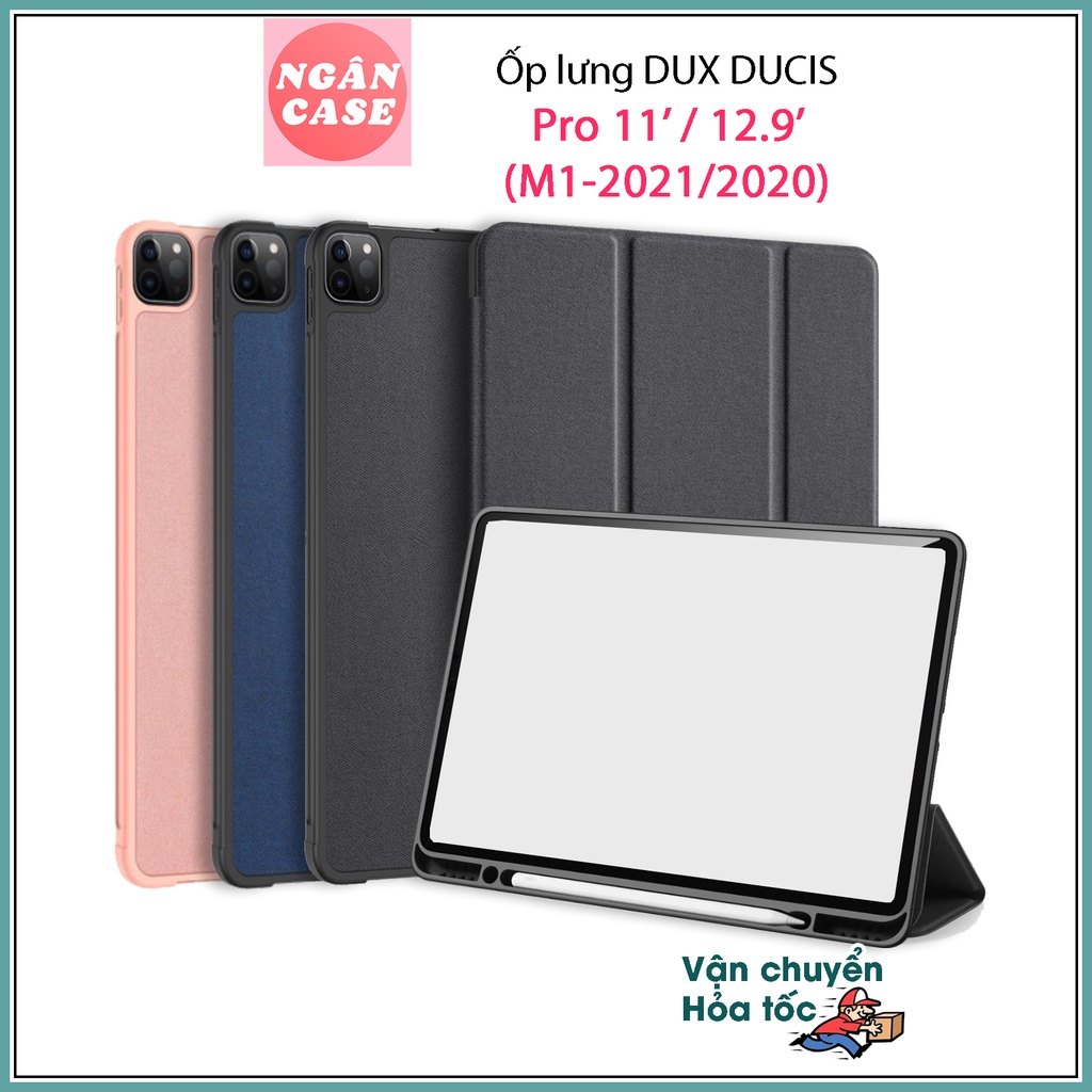 Bao da DUX DUCIS cho iPad Pro 11 inch / 12.9 inch (2021/2020) -Mặt lưng TPU mềm, Có ngăn đựng bút (DOMO SERIES)
