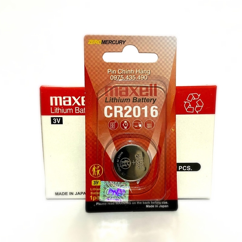 Pin CR2016 Maxell Cao Cấp Hàng Chính Hãng Made in Japan Vỉ 1 Viên