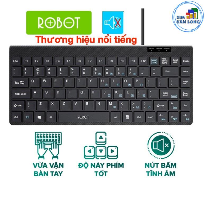 Bàn Phím Có Dây Mini ROBOT RK10 Nút Ấn Tĩnh Âm Không Gây Ồn - Nhỏ Gọn Thuận Tiện Mang Theo, Kích Thước 31x13.7x2.5cm _1