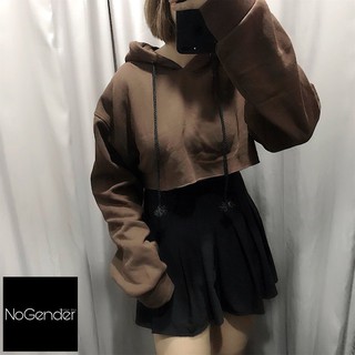 Áo Croptop Hoodie - Brown