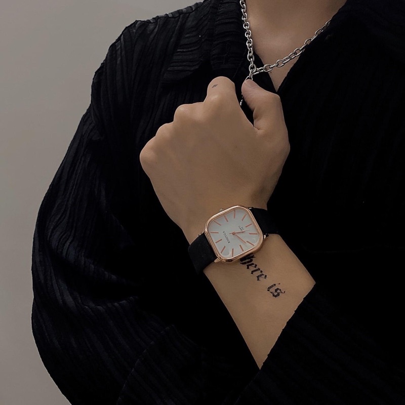Đồng hồ nam nữ Rosivga dây da mặt la mã thời trang cá tính | BigBuy360 - bigbuy360.vn