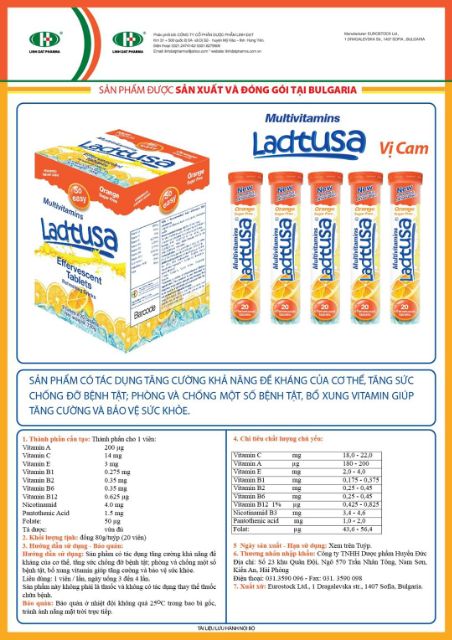Viên C sủi Ladtusa Bulgaria tăng sức đề kháng | BigBuy360 - bigbuy360.vn