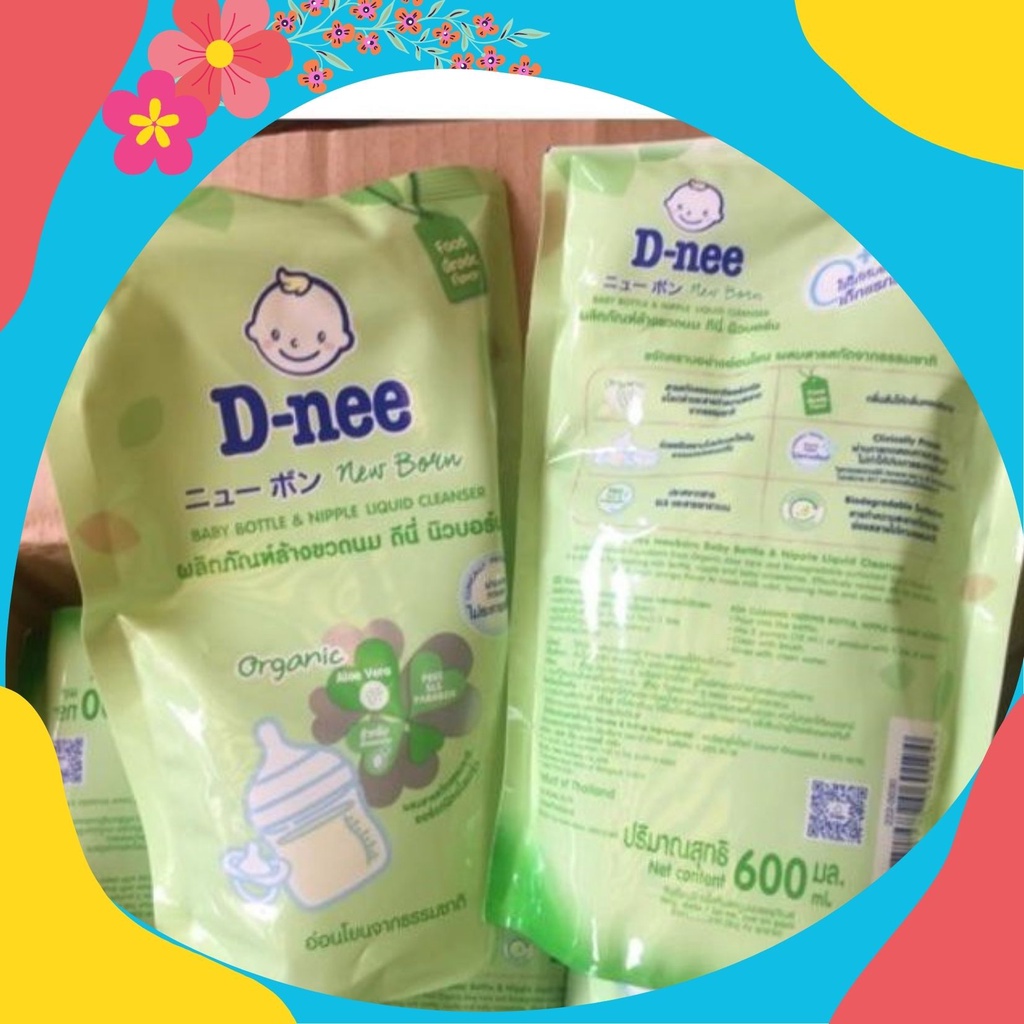 Nước rửa bình sữa  Dnee Organic gói 600ml loại tốt