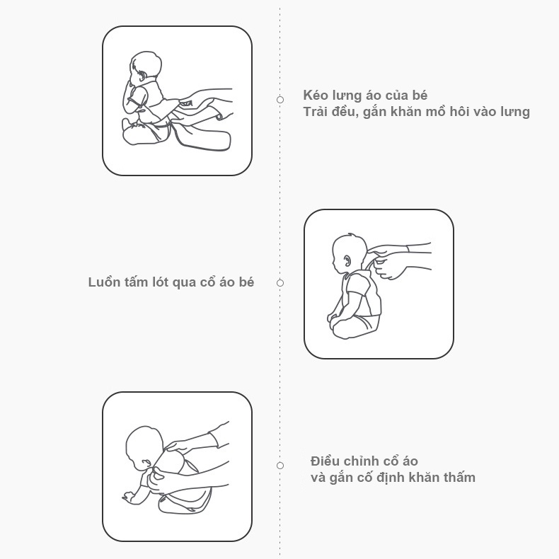 Khăn thấm mồ hôi dùng một lần cho bé, tấm lót vải không dệt chống thấm mồ hôi cotton
