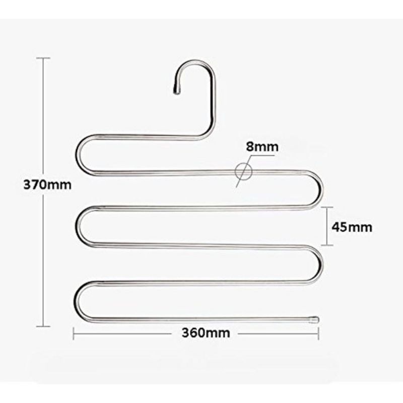 Mắc treo quần áo, túi xách, khăn 5 tầng inox thông minh không gỉ