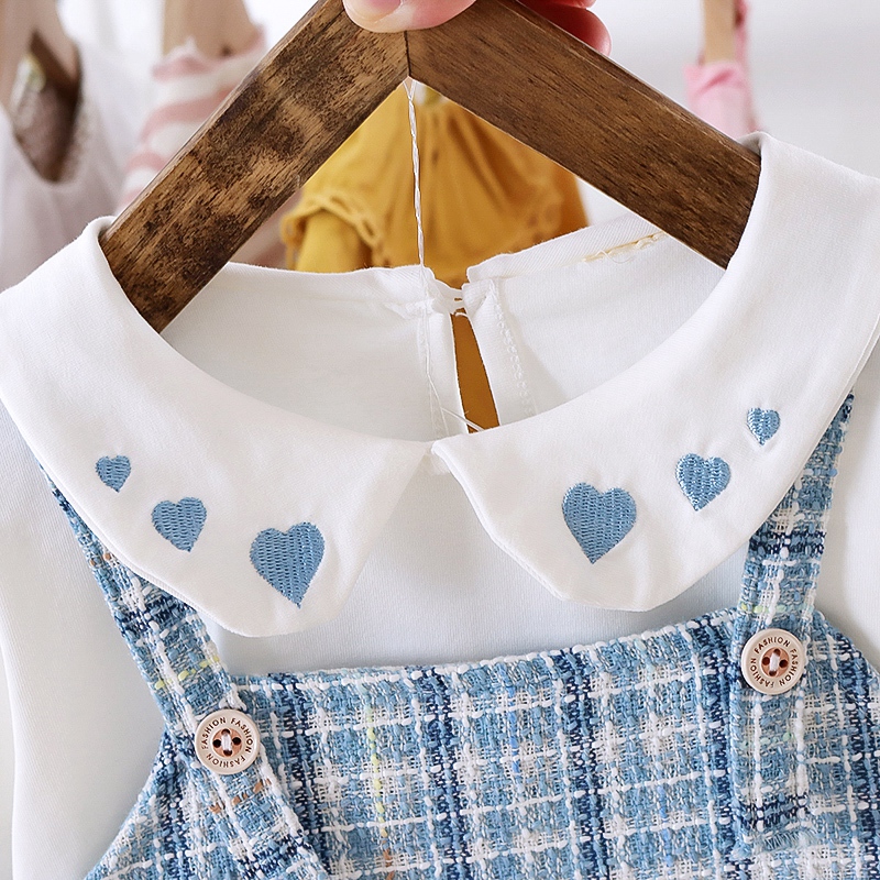 Set Áo Thun Tay Dài Kèm Đầm Công Chúa Thời Trang Cho Bé Gái