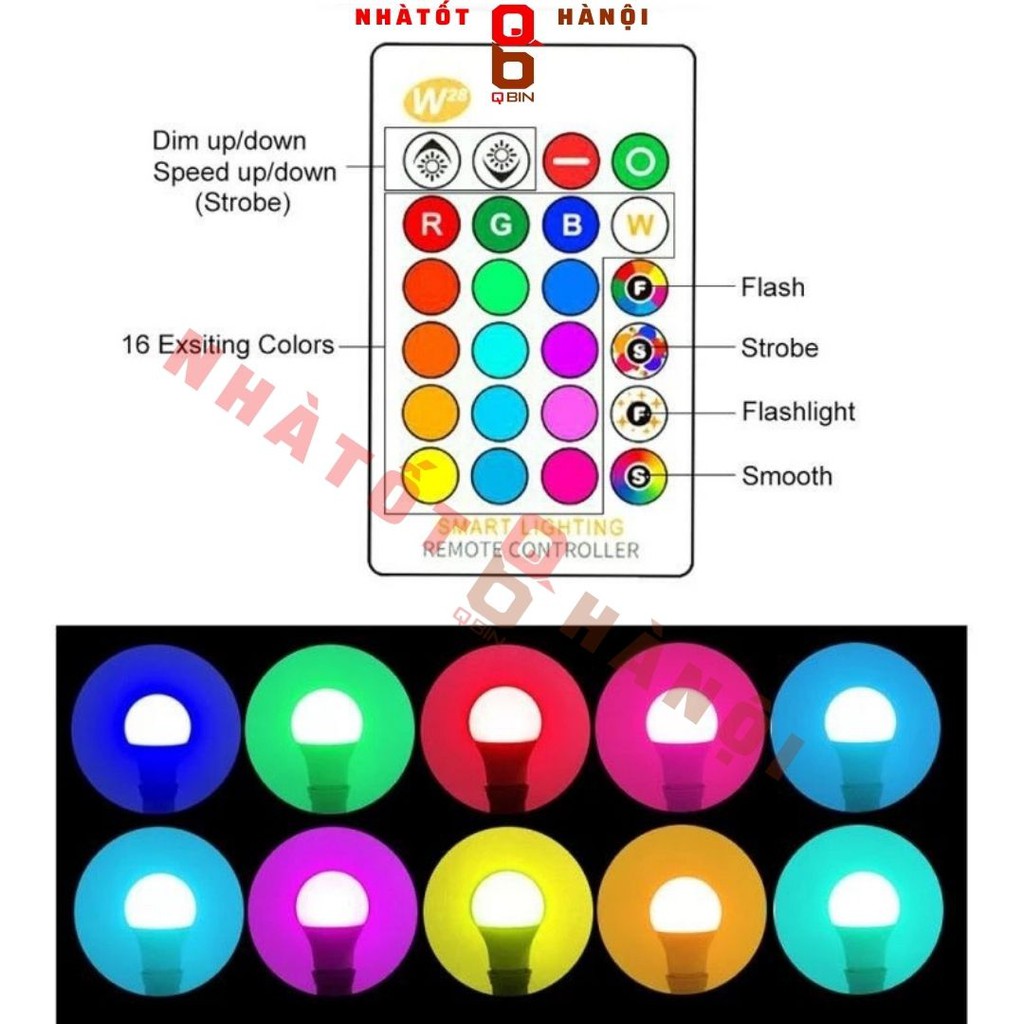 Đèn led tiktok bóng đèn RGB đổi màu kèm remote anh sáng lớn dành cho livestream đèn ngủ đèn rọi sàn Bảo Hành 24 tháng
