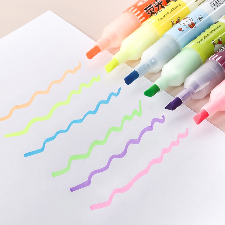 Bút đánh dấu dạ quang highlight Anh Mart ,combo 6 bút ghi nhớ đủ màu hoặc lẻ 1 chiếc