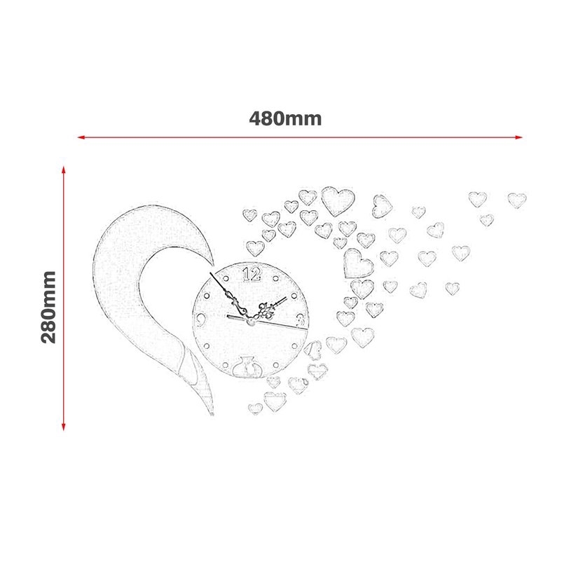 Miếng dán đồng hồ treo tường tráng gương 3D dùng trang trí độc đáo