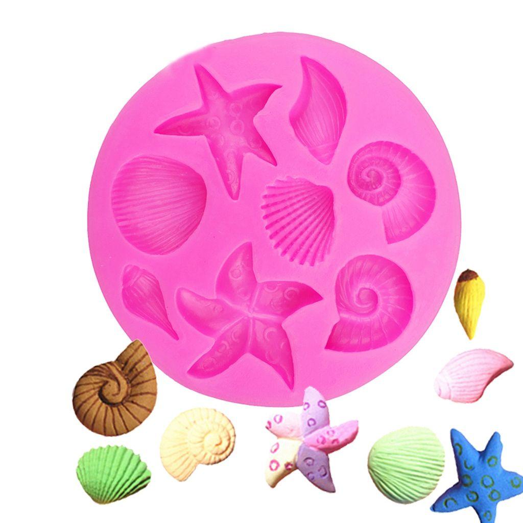 IVORY Khuôn Silicon Mềm Làm Bánh Hình Vỏ Sò 3D Sáng Tạo