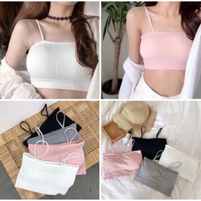 Áo bra gân,áo bra hai dây kèm đệm ngực BR01