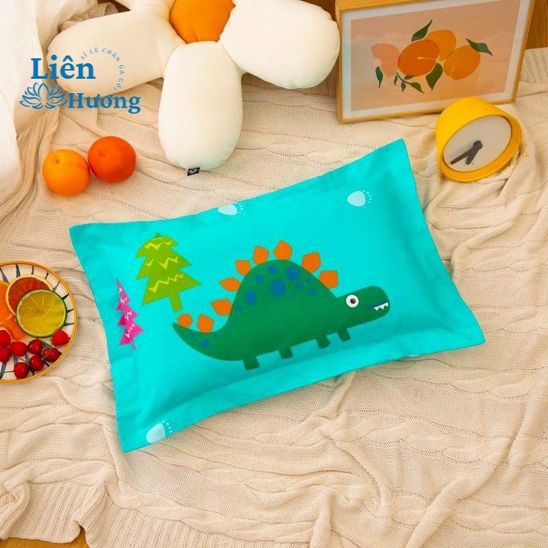 Gối trẻ em cotton thoáng mát thấm hút mồ hôi, gối cho bé đi học mẫu giáo mầm non kích thước 30x50cm