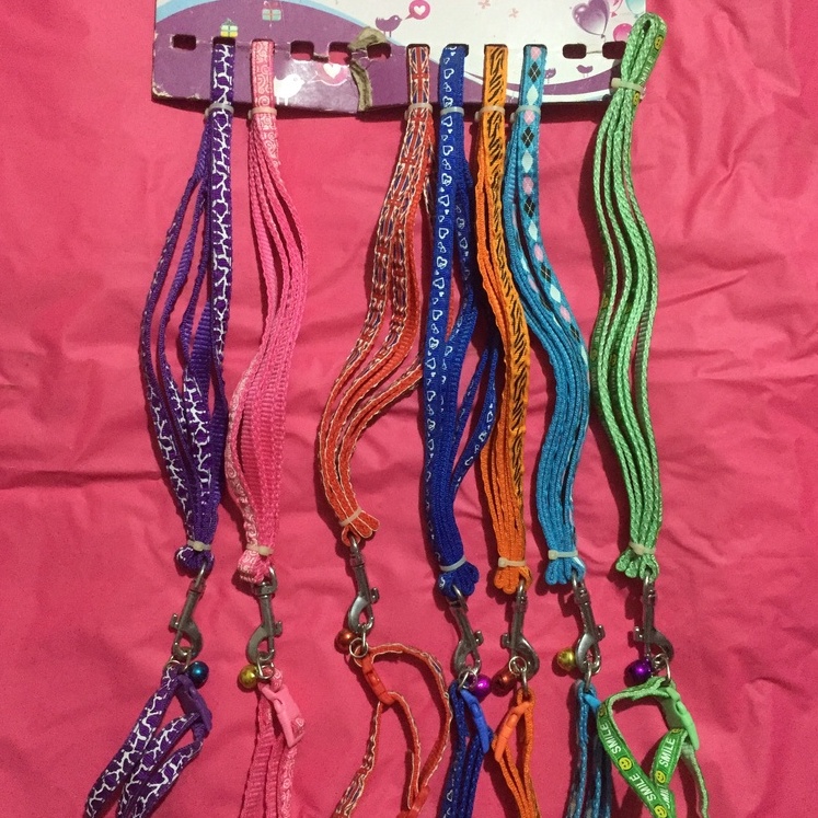 Dây dắt thú cưng chó mèo 1cm kèm vòng cổ có chuông