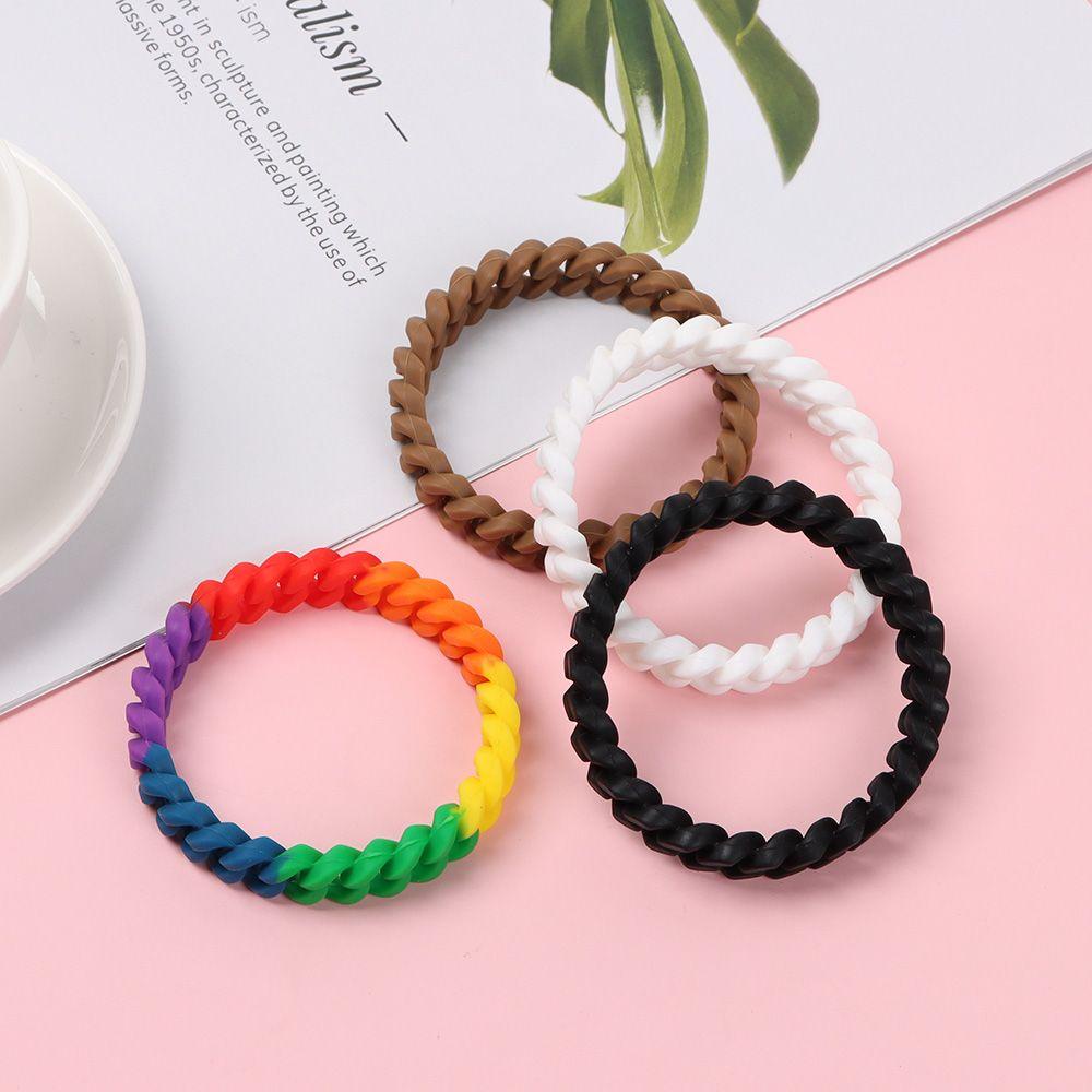 ☆YOLA☆ Party Rubber Bangles Jewelry Accessories Colorful Silicone Bracelets Cuff Fashion Silica Gel Unisex Charm Band/Multicolor