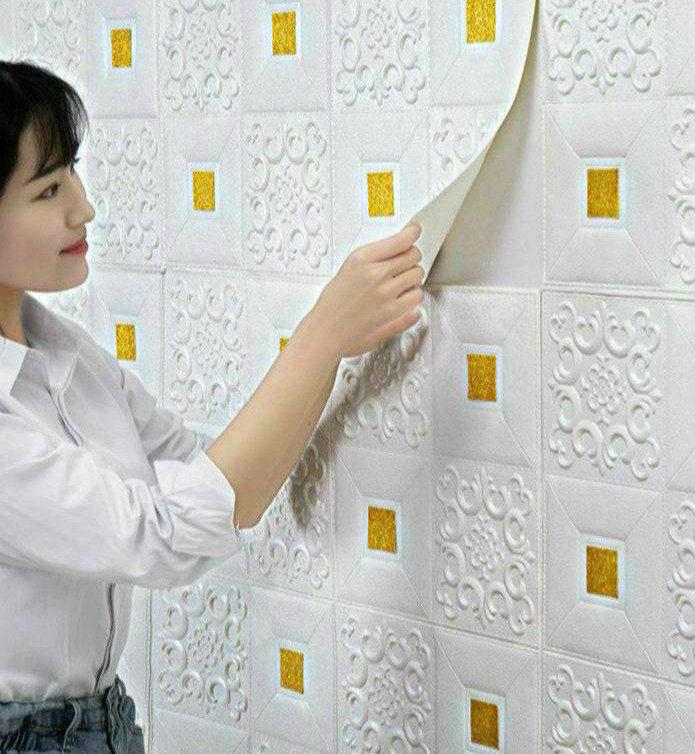 Miếng Dán Tường Trang Trí 3d Hình Viên Gạch Chất Lượng Cao