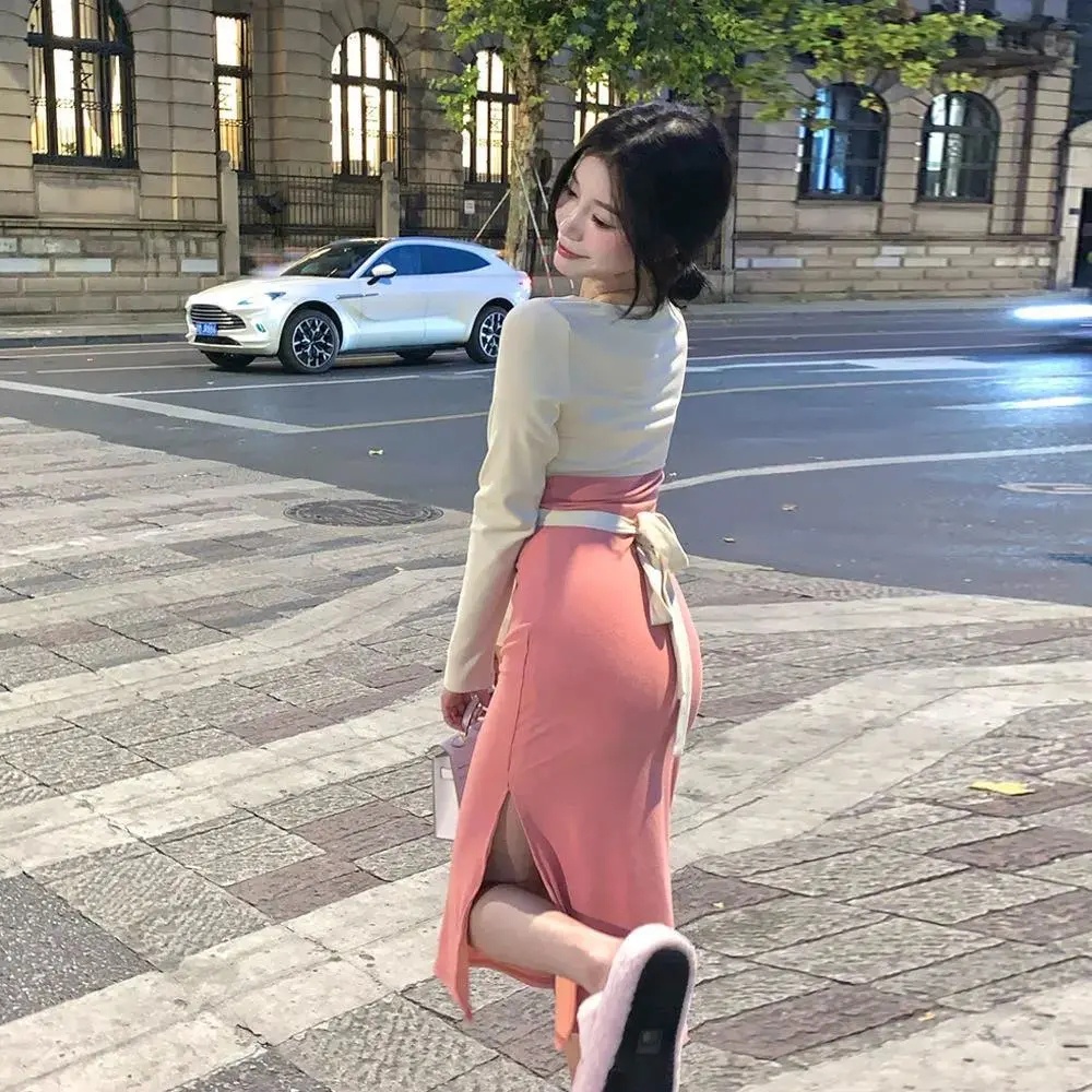 [MURIOKI] Áo Sơ Mi Tay Dài Dáng Ôm Thời Trang Thanh Lịch Dành Cho Nữ Phù Hợp đầm ôm body đầm thun co giãn