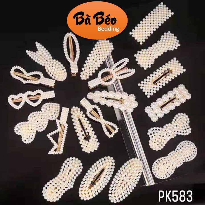 Set 20 Kẹp Tóc Ngọc Trai Cho Bạn Gái Túi Zip Kiểu Hàn Quốc