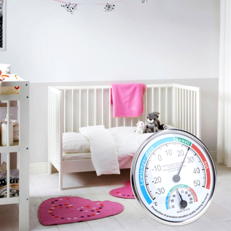 Nhiệt kế kiêm ẩm kế gắn tường đo độ ẩm và nhiệt độ phong cách analog tiện dụng