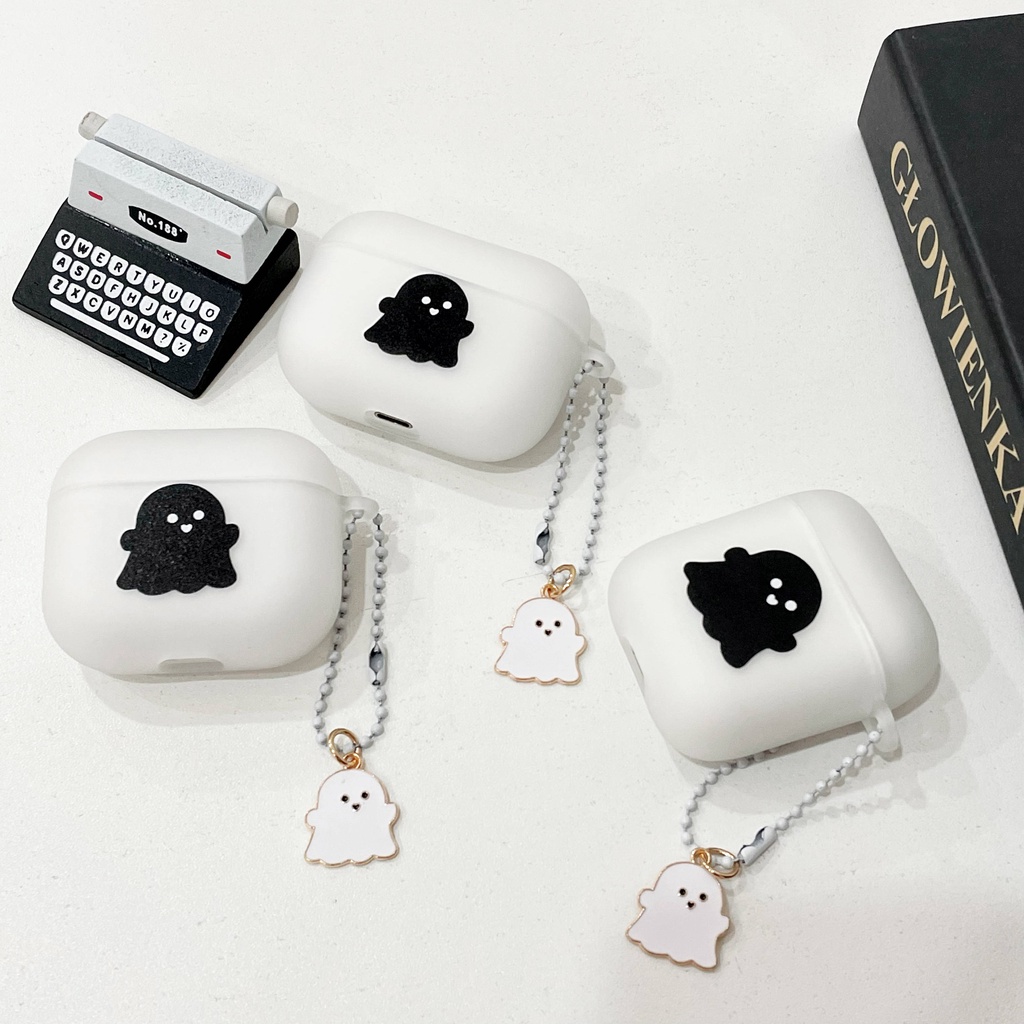 Vỏ Bảo Vệ Hộp Sạc Tai Nghe Airpods 3 Pro 2 3 Họa Tiết Hoạt Hình Ma Dễ Thương Ốp