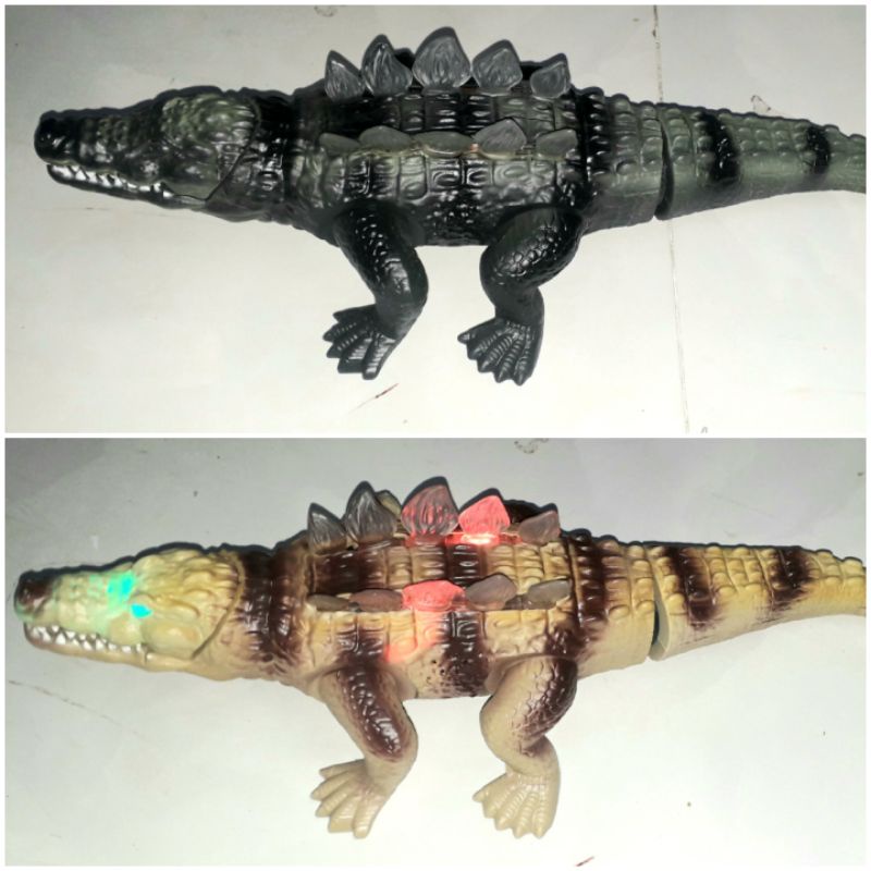 Mô hình cá sấu chạy PIN 42x17x10cm có nhạc và đèn Led rất đẹp tặng kèm pin