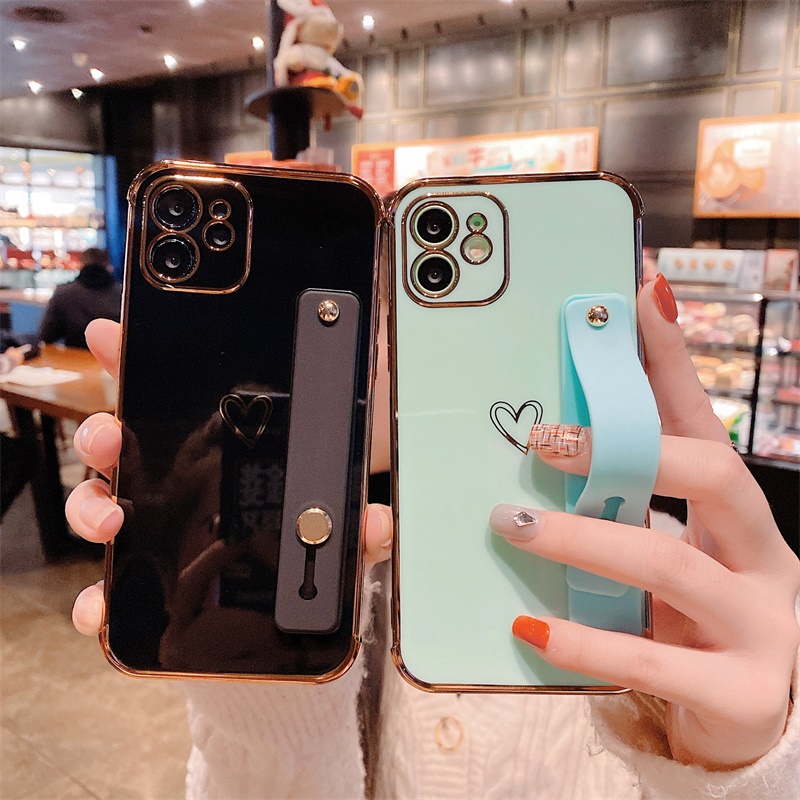 Ốp điện thoại chống sốc có giá đỡ hình trái tim cho IPhone 12 13 11 Pro X XR Max Mini IPhone 8 7 Plus XS Max