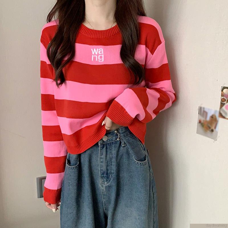 Áo Len Croptop Dài Tay Dệt Kim Tay Dài Form Rộng Giả Nhiều Lớp Cá Tính Cho Nữ