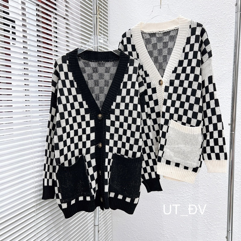 Áo Khoác Len Cardigan Phối Túi Hàng Quảng Châu Cao Cấp