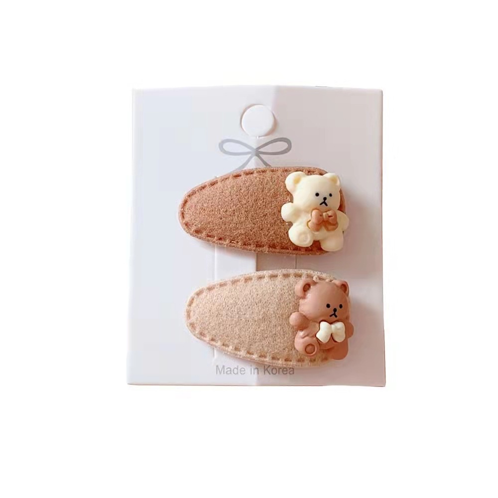 Kẹp Tóc Mini Màu Cà Phê Sữa Gấu Dễ Thương Cho Bé Gái