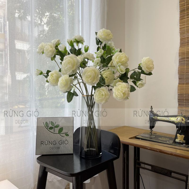 Hoa lụa 2 bông 1 nụ