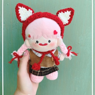 Mũ tai cáo cho doll 10,15,20cm