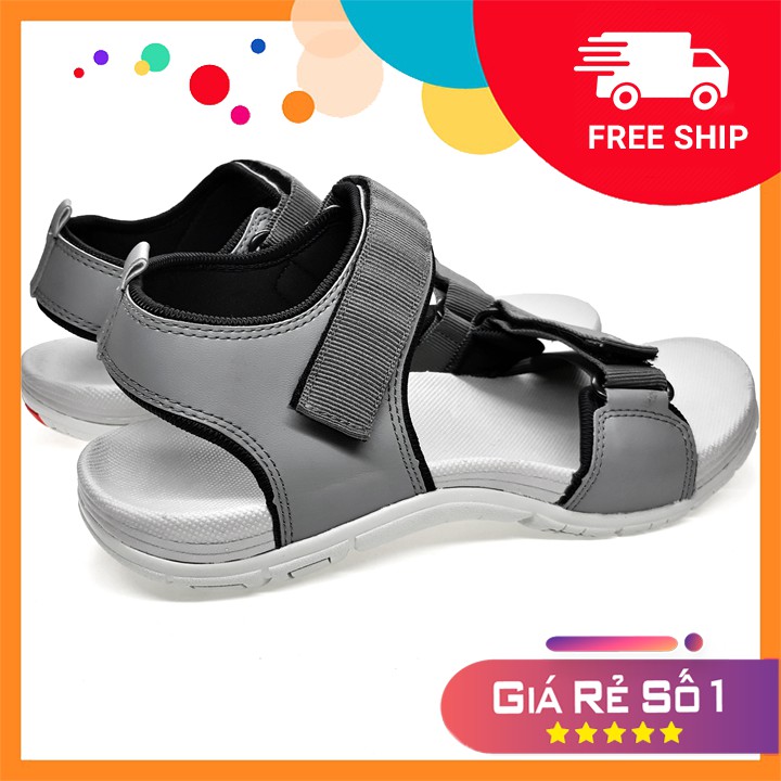 [Fullbox] Giày Sandal Nam Việt Thủy Quai Ngang Xám - VT018