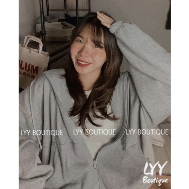 Áo khoác nữ hoodie chất nỉ tăm Quảng Châu có mũ tay phồng dáng rộng oversize LYY BOUTIQUE | BigBuy360 - bigbuy360.vn