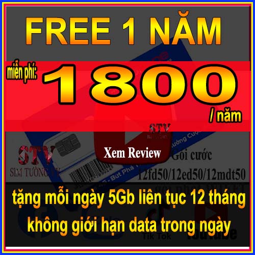 Sim 4g mobifone 12FD50/12mdt50  x 12 tháng ,không nạp thêm bất cứ khoản nào khác. Sử dụng trên toàn quốc
