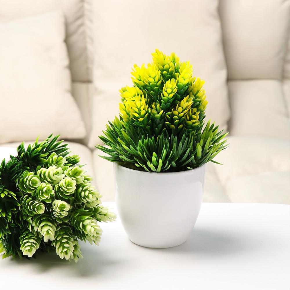 ZAIJIE24 1 Bộ Chậu Hoa Nhân Tạo Mini Để Bàn Trang Trí Giáng Sinh